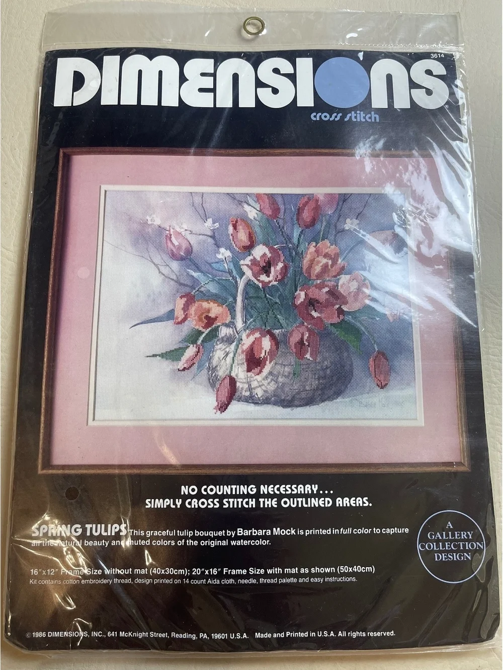 Vintage dimensions cross stitch spring tulips 3614